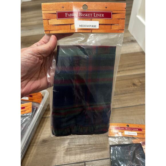 Longaberger MEDIUM PURSE Basket Liner CABIN‎ PLAID Fabric NEW RARE - Picture 1 of 2